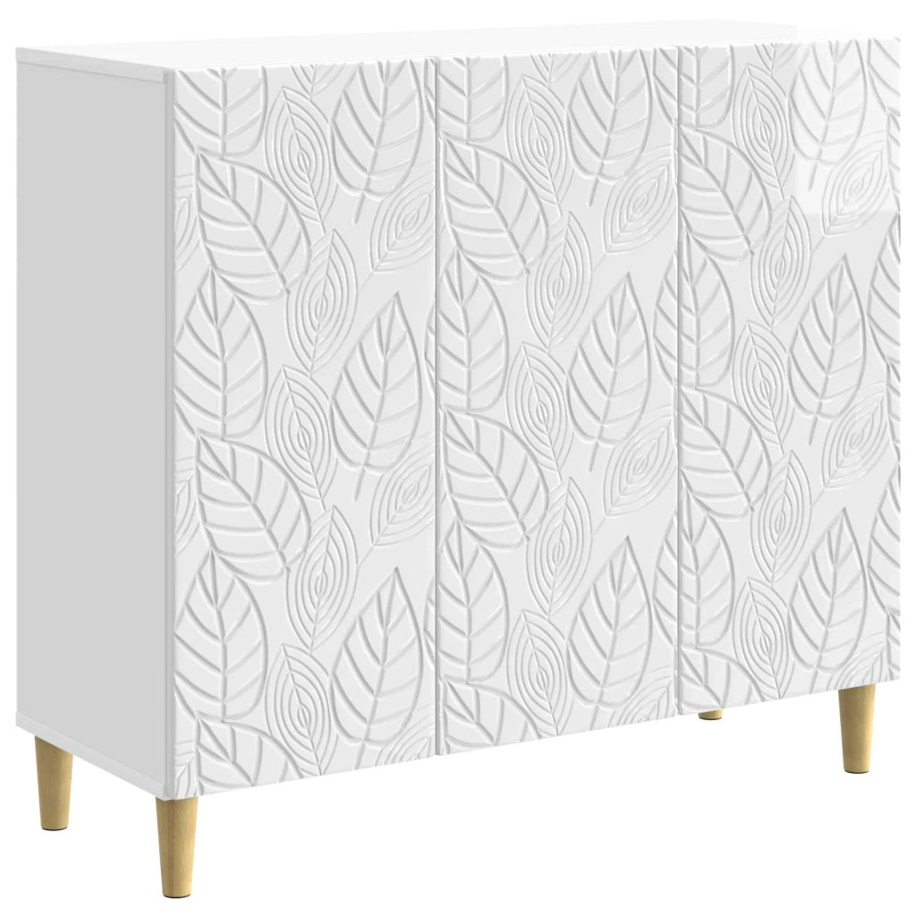 Credenza Bianco Lucido 89 x 34,5 x 80 cm Legno ingegnerizzato 895109
