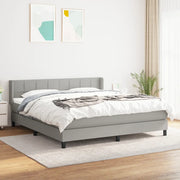 Giroletto a Molle con Materasso Grigio Chiaro180x200 cm Tessuto cod mxl 62427