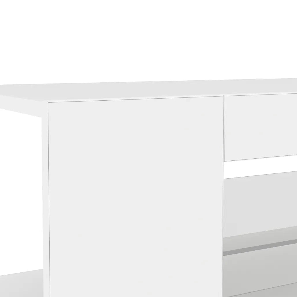 Mobile Porta TV con Luci LED Bianco Lucido 90x39x30 cm