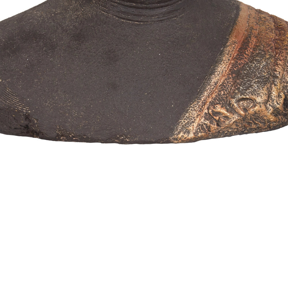 Figurina decorativa Statua di Buddha in magnesio nero e oro Statuetta Ornamento Finitura afflitta Accessori per la decorazione