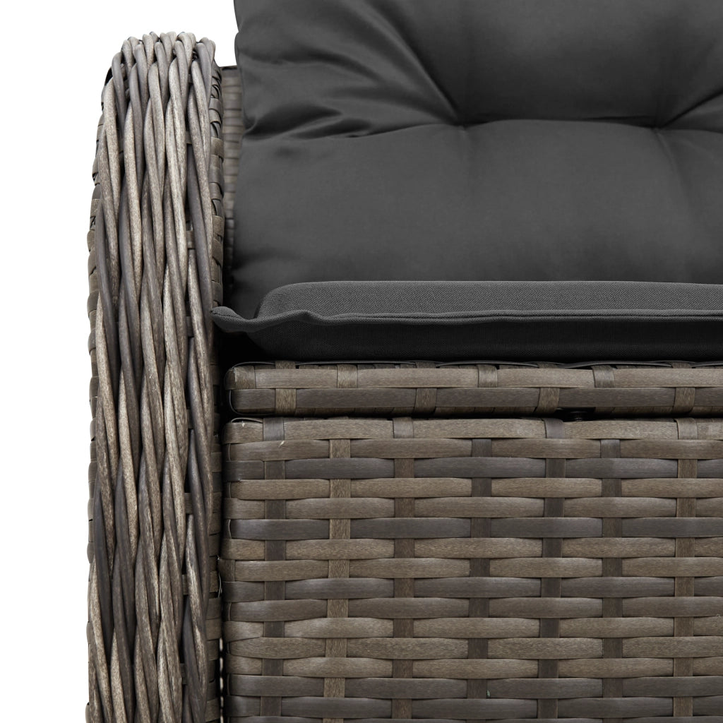 Divano da giardino a 2 posti con cuscini Grigio in Polyrattan