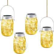 Set di 4 lampade a LED solari acqua-resistenti per esterno - giardino terrazza balcone decorazione caldo bianco