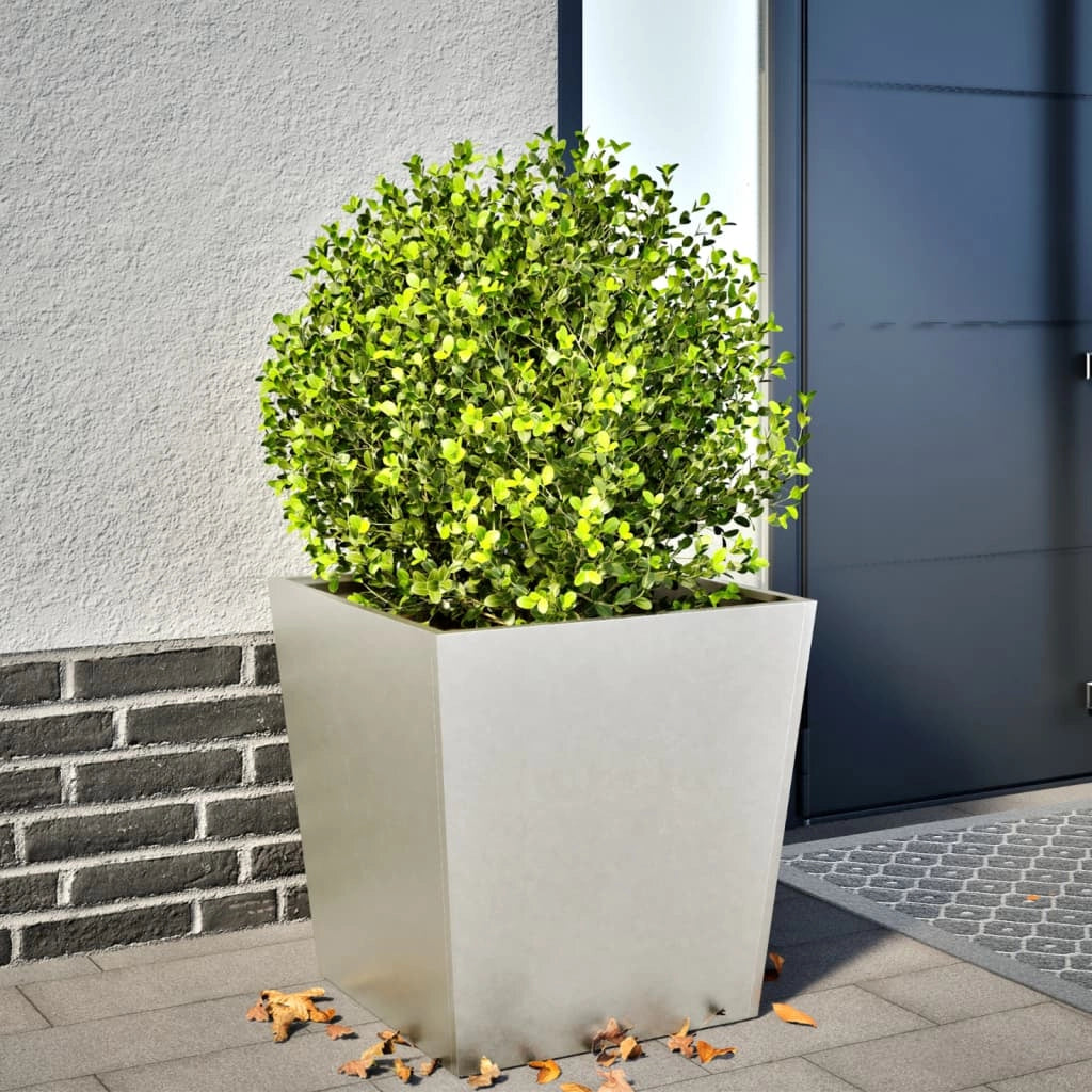 Fioriera rialzata per piante fiori terrazza giardino 50 x 50 x 50 cm acciaio inox grigio chiaro 02_0037661