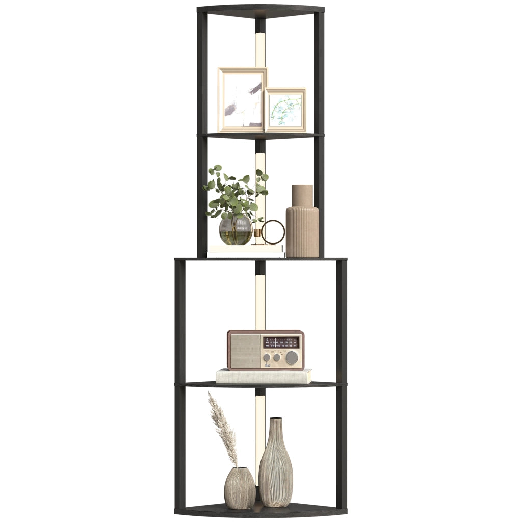 Lampada da terra con ripiani ¨C zephmum ¨C nero 55.5x39.5x163 cm