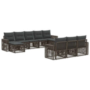 Set Divano da Giardino 10 pcs Grigio e Grigio Scuro polyrattan 3435257