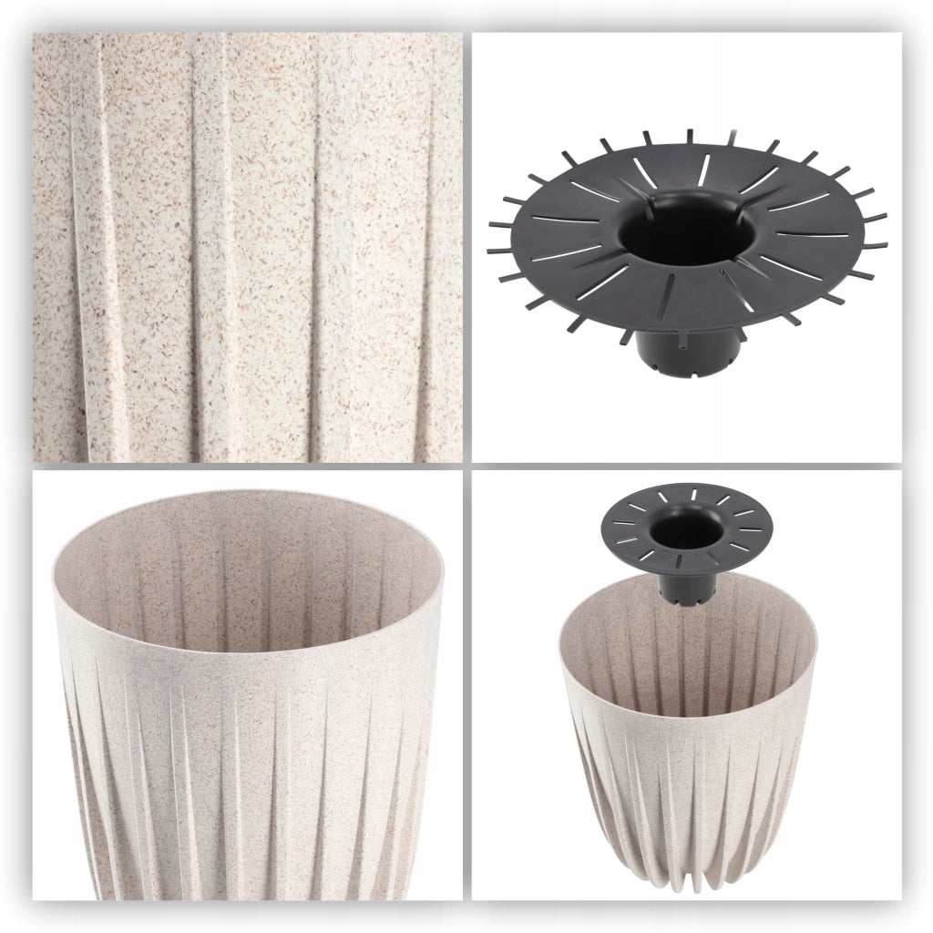Vaso da fiori KADAX con inserto, rotondo, 19x22,5 cm, con coperchio in plastica.