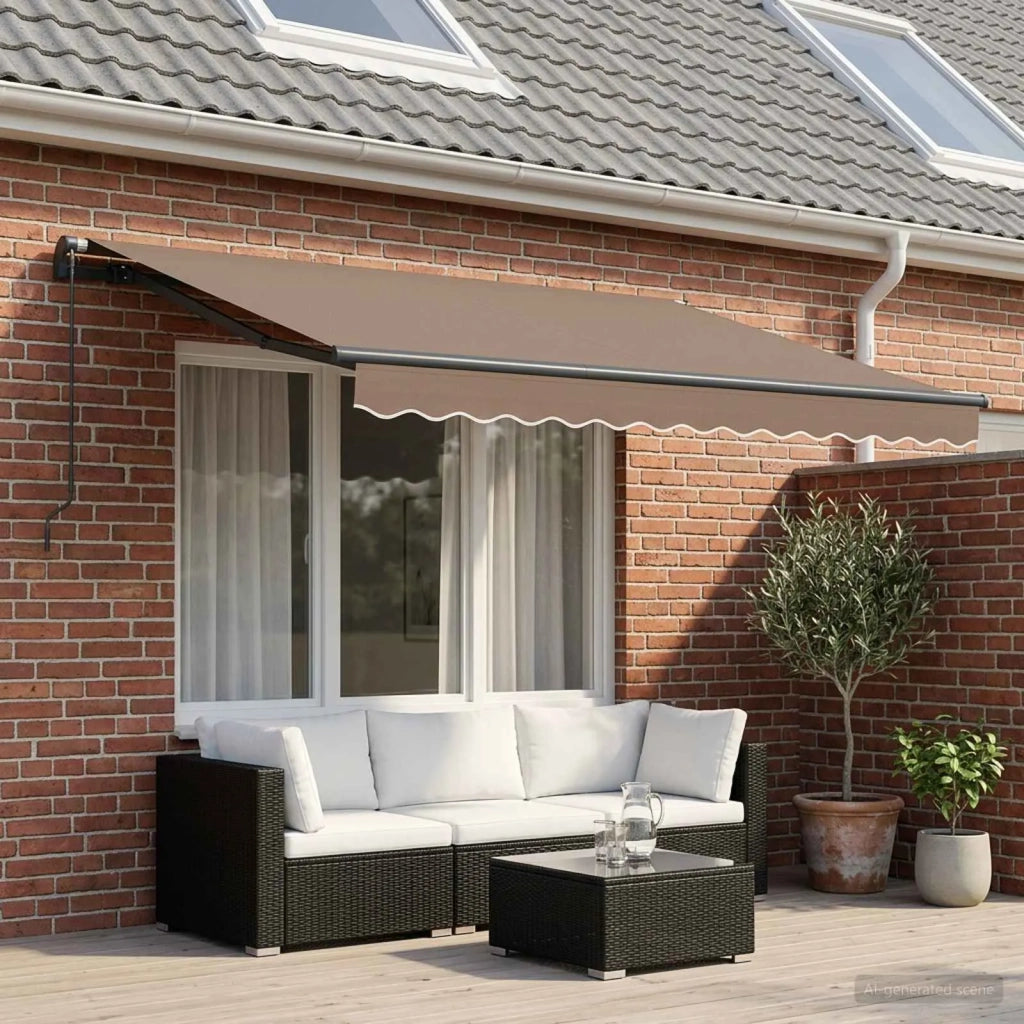Tenda retrattile Tortora 4 x 2 m Tessuto 3425825
