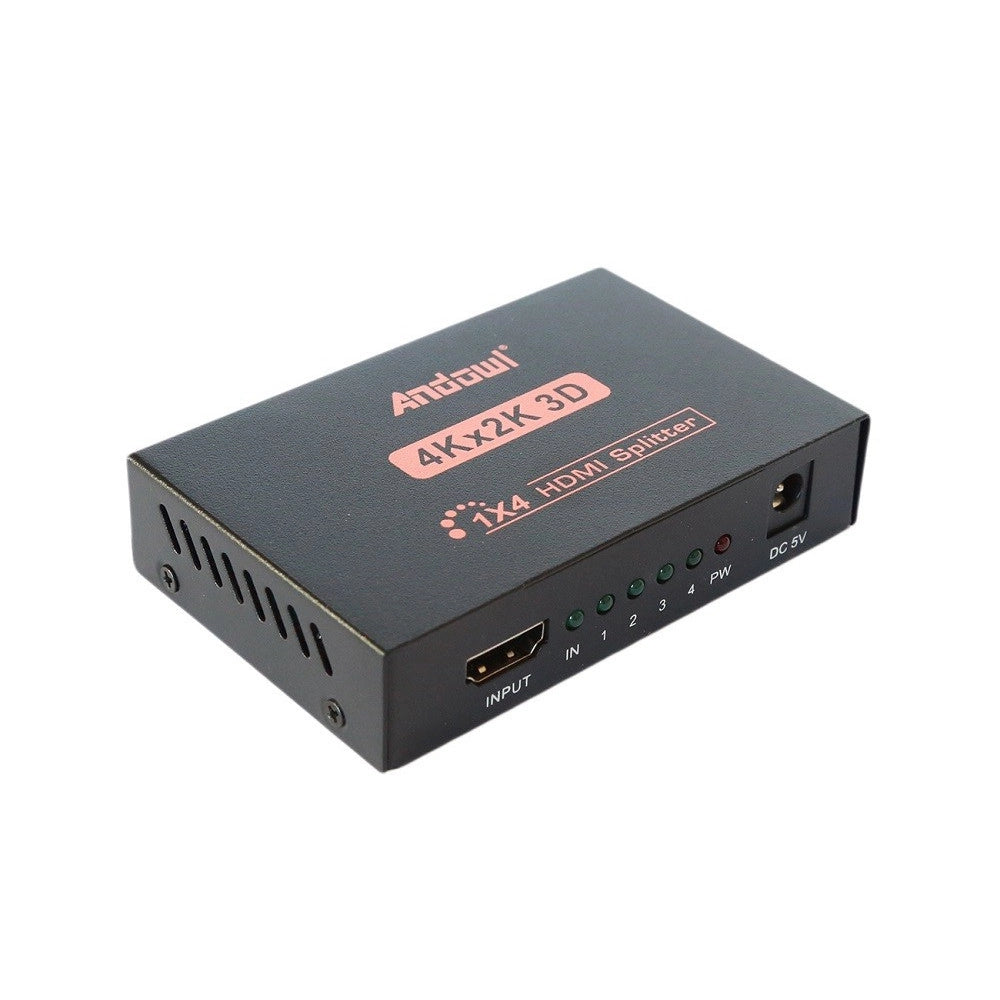 Trade Shop - Splitter Sdoppiatore Hdmi Alta Definizione 1080p 4k 2k 3d 4 Uscite Amplificate -