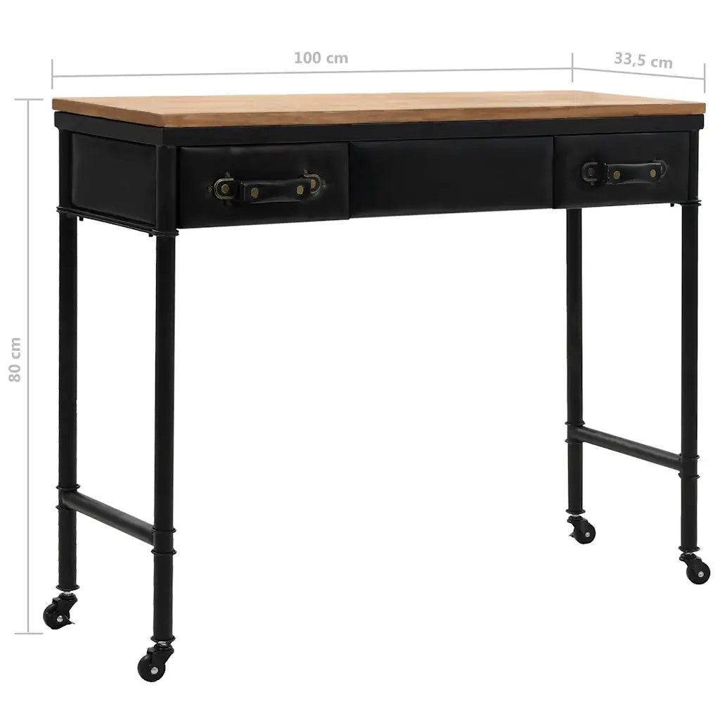 Tavolo Consolle | Tavolo d'Ingresso in MDF e Legno di Abete 100x33,5x80 cm