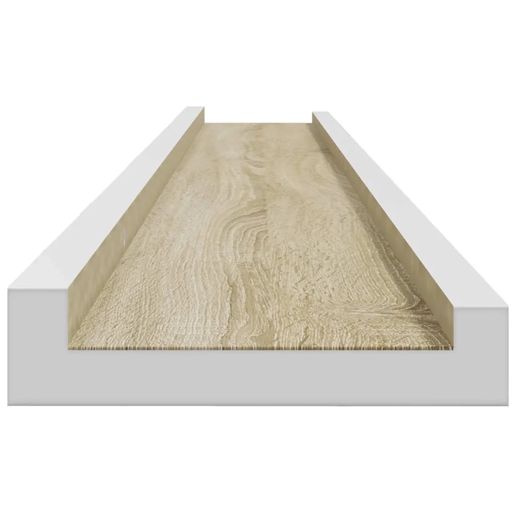 Mensole da Parete 2 pz Bianco e Rovere Sonoma 115x9x3 cm 326693