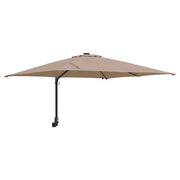Ombrellone da giardino moderno basculante 248,5 x 247,5 x 160 cm con illuminazione a LED in poliestere color tortora 02_0058653