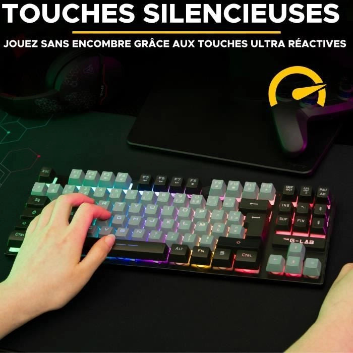 Tastiera da gioco - The G-Lab - KEYZ CAESIUM - RGB - Grigio e nero - TKL