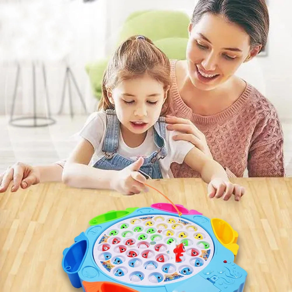Gioco di Pesca per Bambini da Tavola con Pesciolini e 5 Canne da Pesca Multicolore