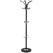 Perchero de metal negro con paraguero y 5 ganchos D36x178h cm