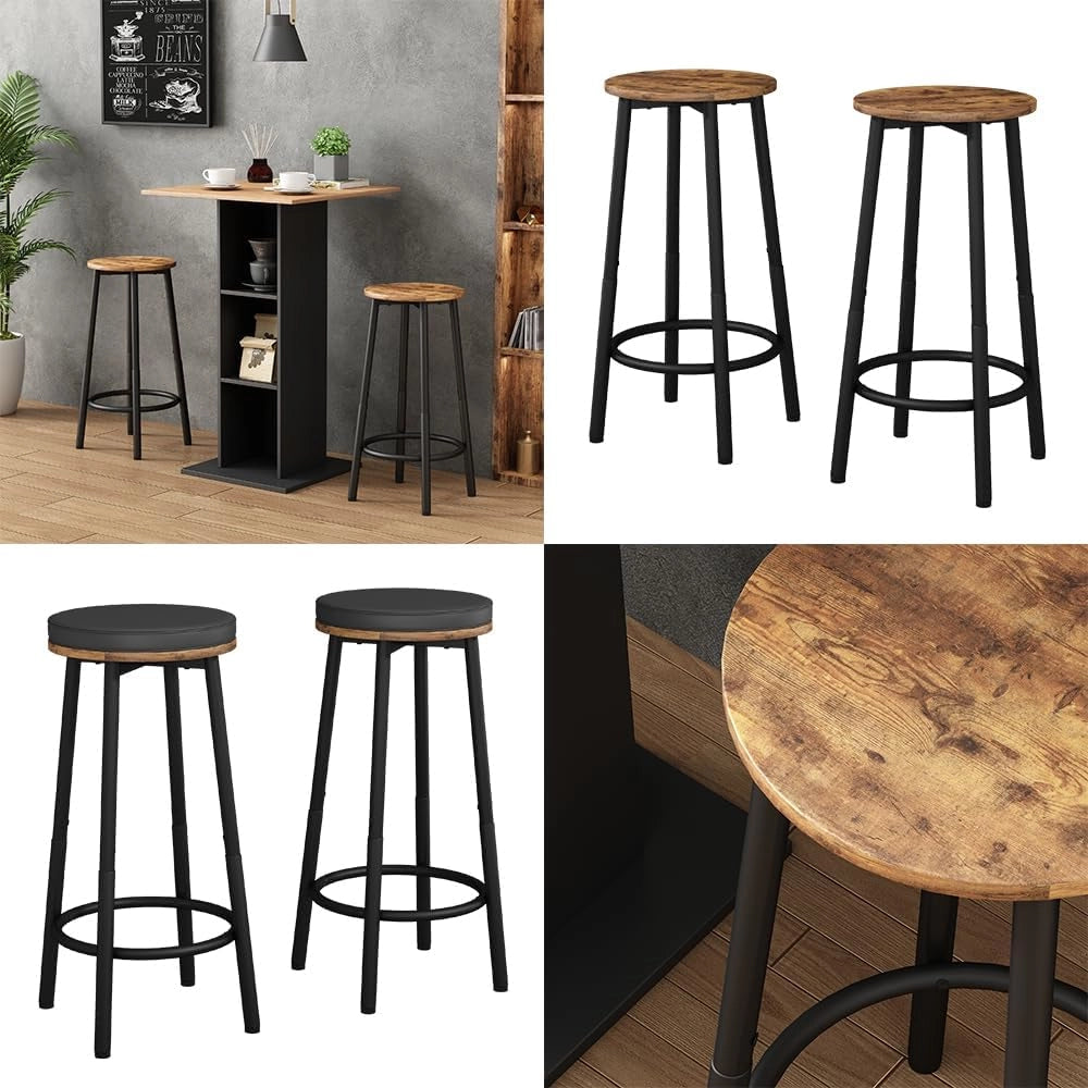 Set di 2 sgabelli da bar Edmonton, Rovere rustico, 31.5 x 64 cm 2 parti, regolabile in altezza con poggiapiedi per posizioni di seduta flessibili