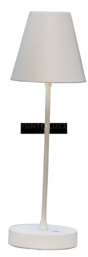 LA ANGINA-M B Lampada da tavola paralume metallo ricaricabile bianco opaco 7W 3600K, dimmerabile 30-60-100%, lumen 630