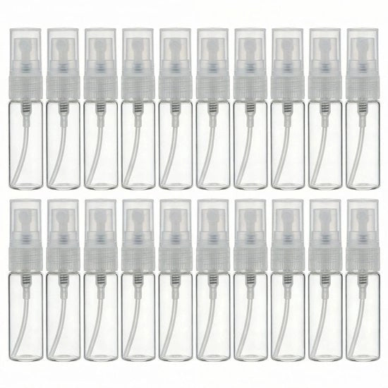 Kit di applicazione per profumo portatile da 3ml - 20 pezzi - contenitore di vetro - strumento di trucco - ideale per viaggi - contenitore navicella da 3ml