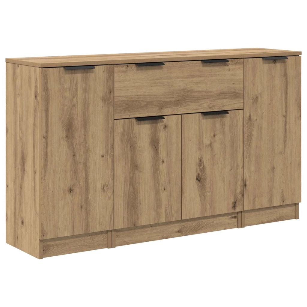 Credenza 3 pz | Madia | Buffet da pranzo | Armadio da pranzo Rovere artigianale Legno multistrato