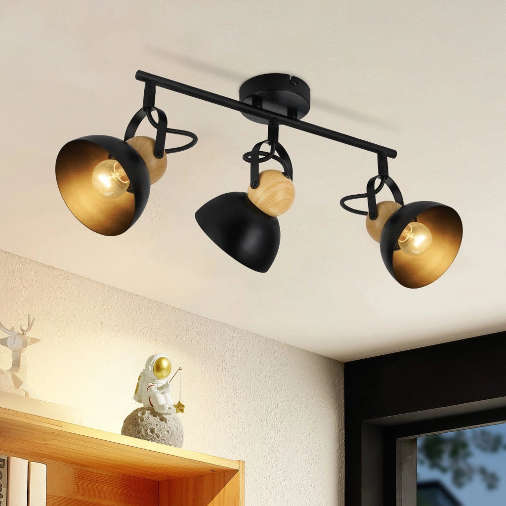 ZMH Faretto da soffitto a 3 luci orientabile a 350° Vintage Plafoniera Soggiorno