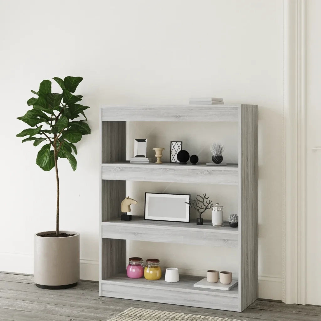 Libreria/Divisorio Grigio Sonoma 80x30x103 cm Legno Multistrato 813618