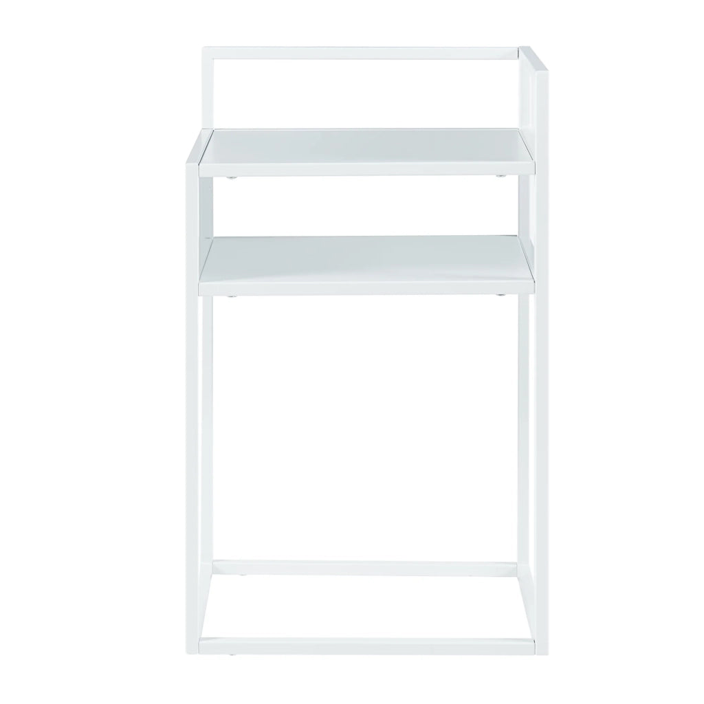 Tavolino laterale acciaio 65 x 40 x 30 cm bianco opaco 03_0010948
