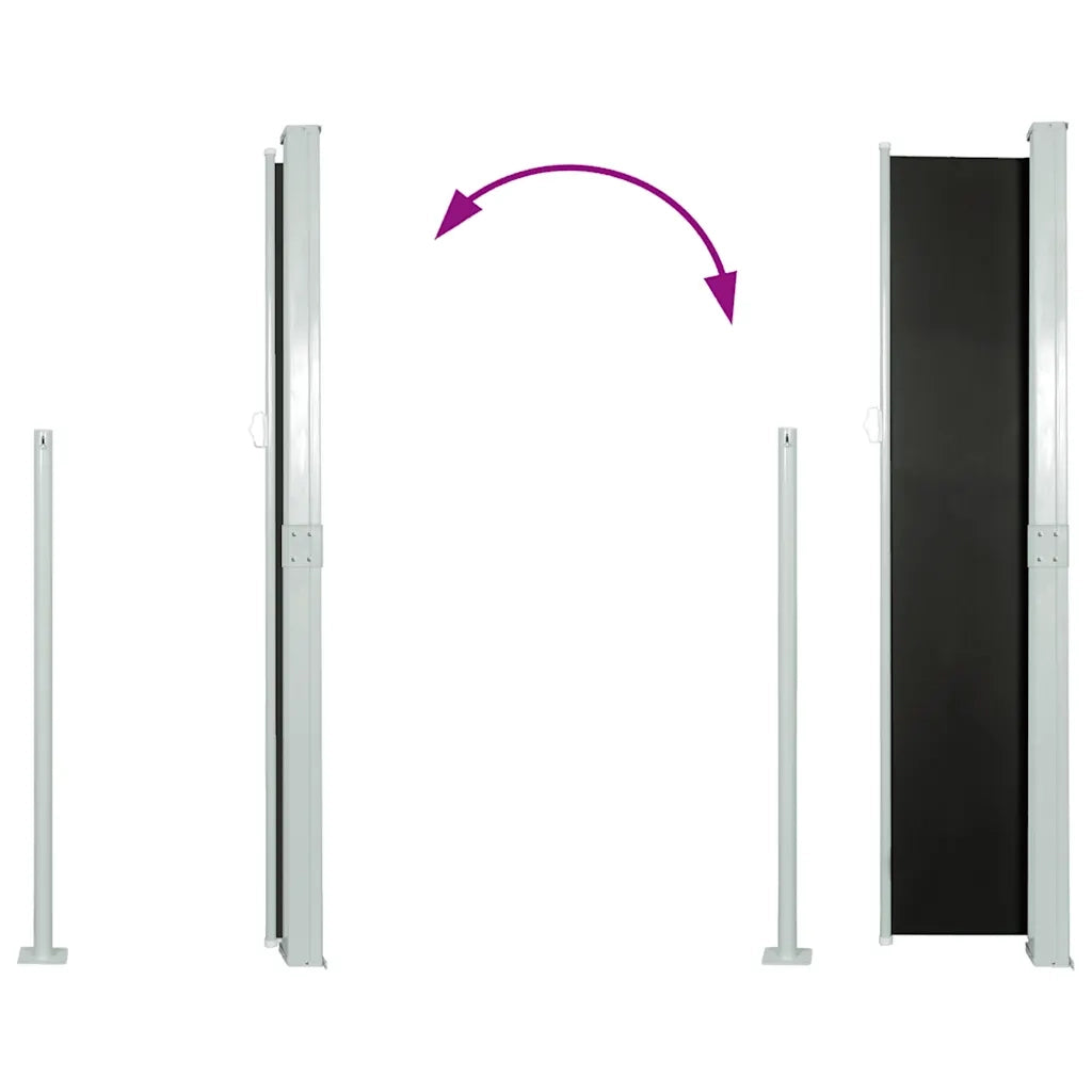 Tenda Laterale Retrattile per Patio-Tenda parasole per balcone 170x300 cm Nera