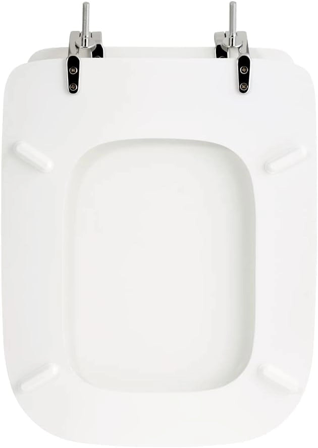 Copriwater universale bianco in legno con cerniere regolabili