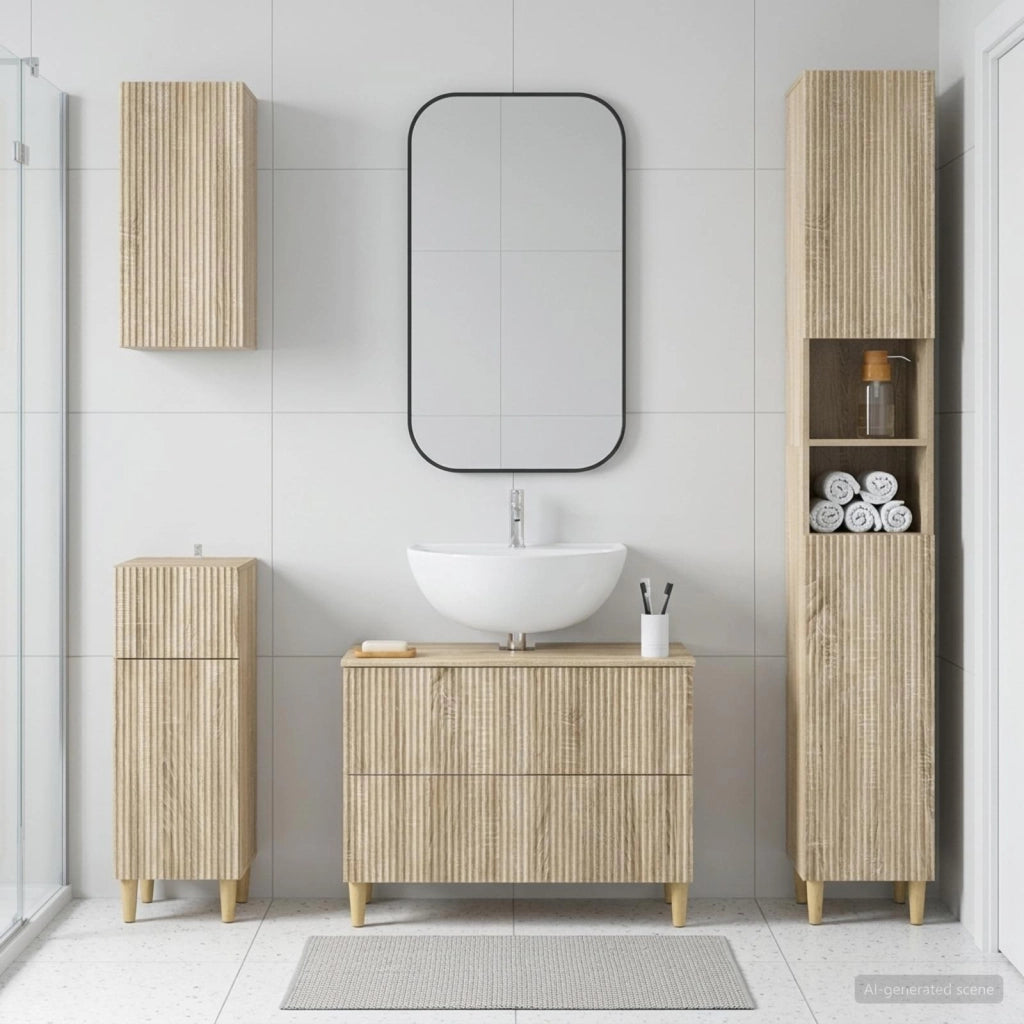 Set di Mobili da Bagno da 4 Pezzi ARNHEM Rovere Sonoma 3417929