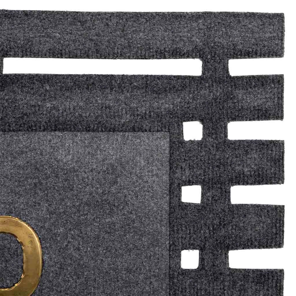 Zerbino in fibra e gomma con metallo grigio 75x45