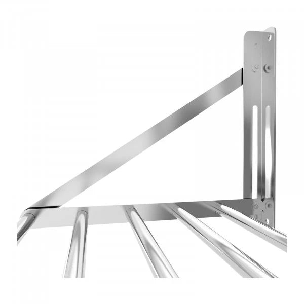 Mensola professionale pieghevole da muro con barre 80 x 45 cm 40 kg inox 14_0001571