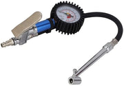 Pompa aeree per pneumatici con manometro - Misuratore di pressione pneumatici - Connetti rapidamente - Formato compatto - Inflatore - Adatto per auto e biciclette