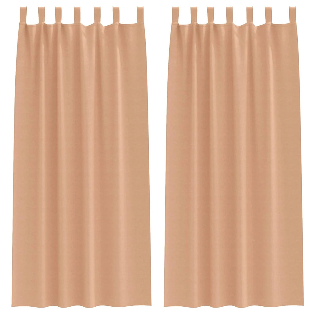 Tende Blackout con Anelli 2 pcs Marrone Chiaro 260 x 140 cm 4107592