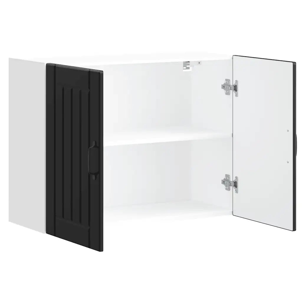 vidaXL Pensile da Cucina Lucca Nero in Legno Multistrato