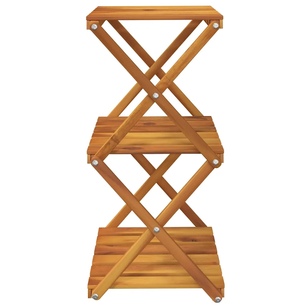 Scaffale Pieghevole 3 Ripiani Marrone 70x31x63 Massello Acacia 153329