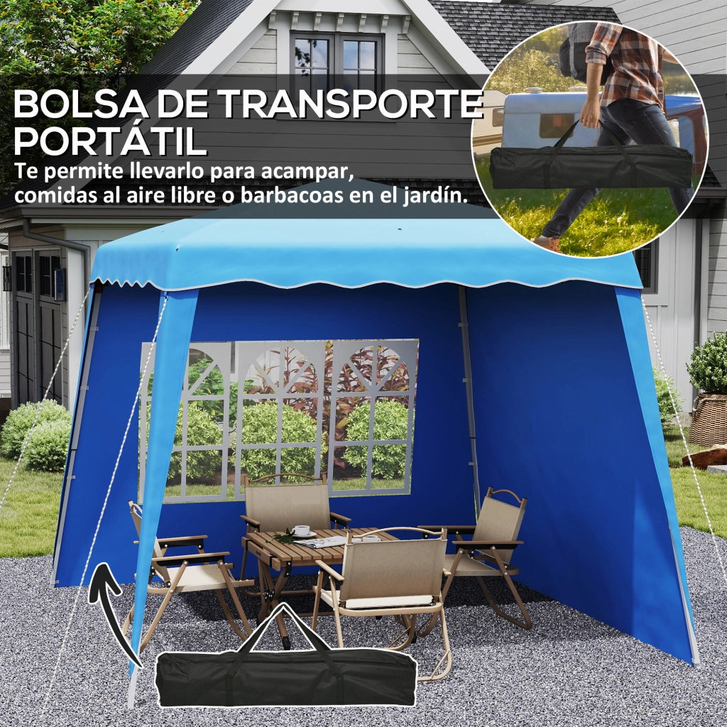 Gazebo da Giardino Pieghevole ¨C zephmum ¨C Blu 289x289x220 cm