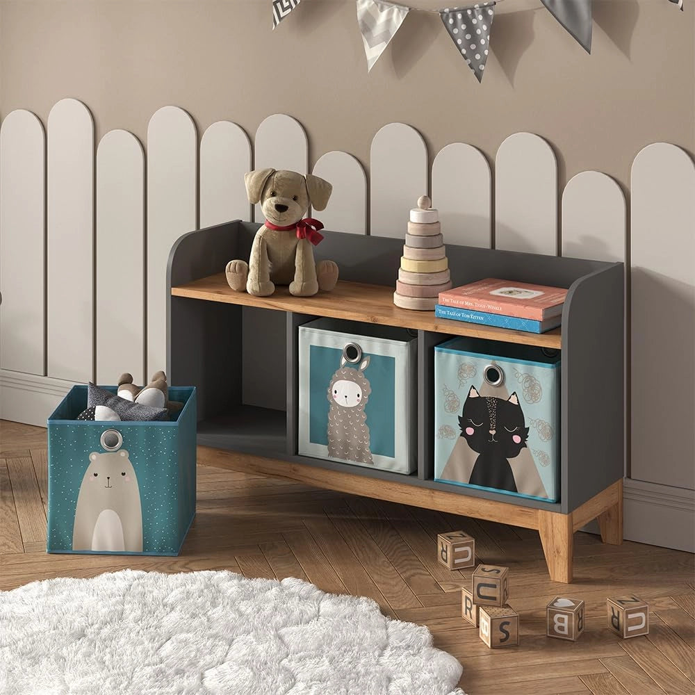 Panca per bambini Malia, Grigio/Artisan, 107.2 x 63.8 cm, adatto come seduta e superficie d’appoggio per bambini
