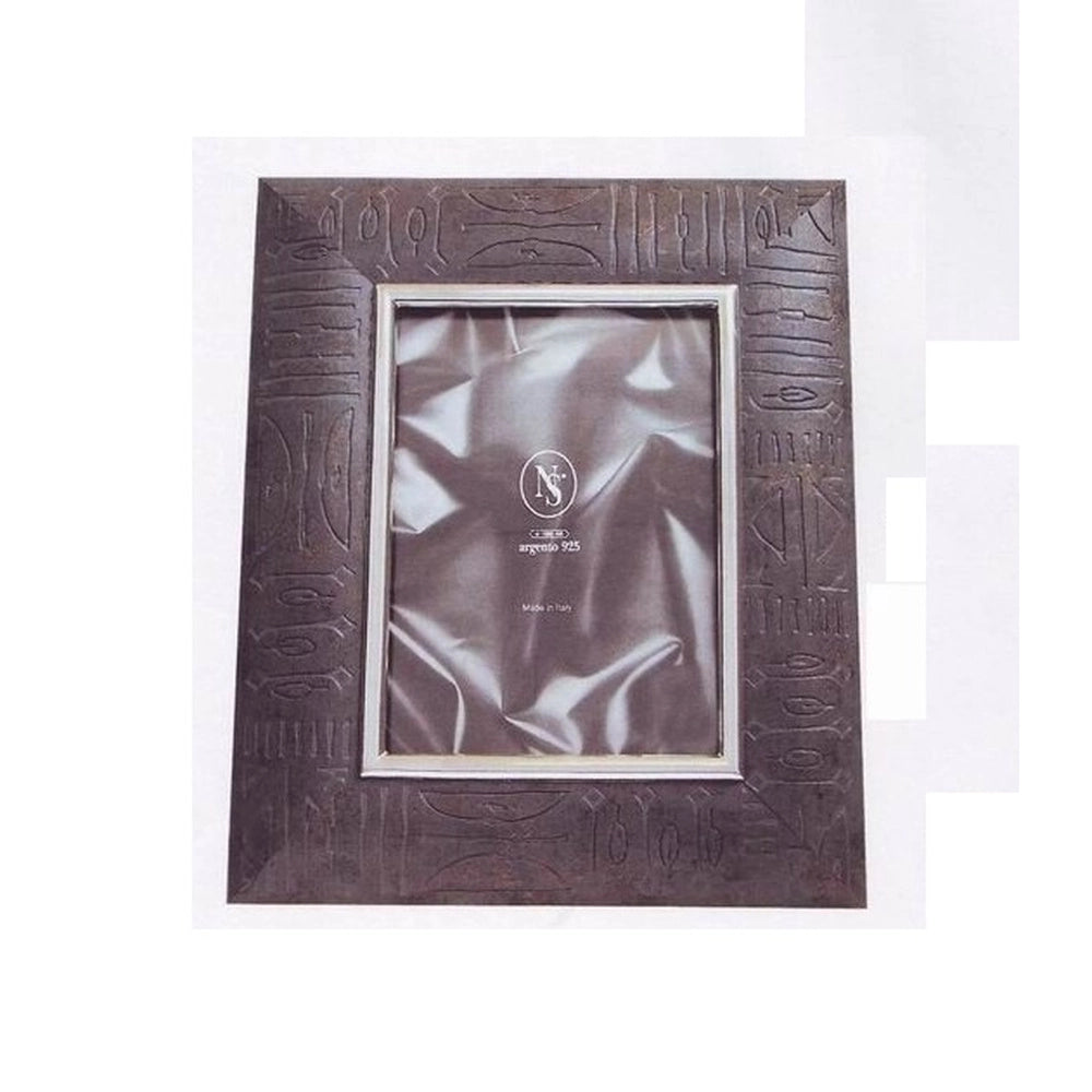 Cornice Portafoto da appoggio in Legno e Argento Grigio 10 x 15 cm