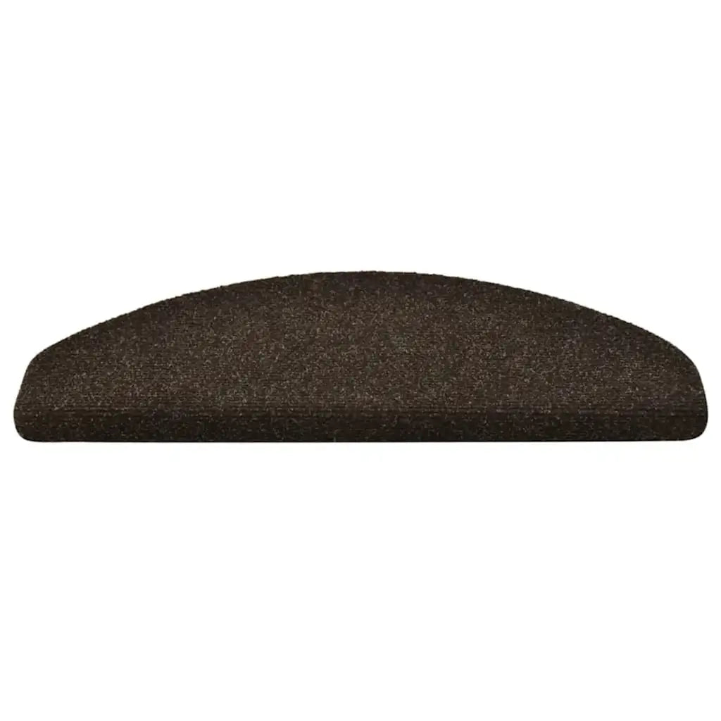 Tappetini per scale autoadesivi 5 pz 65x21x4 cm marrone scuro semicircolari grandi 149710