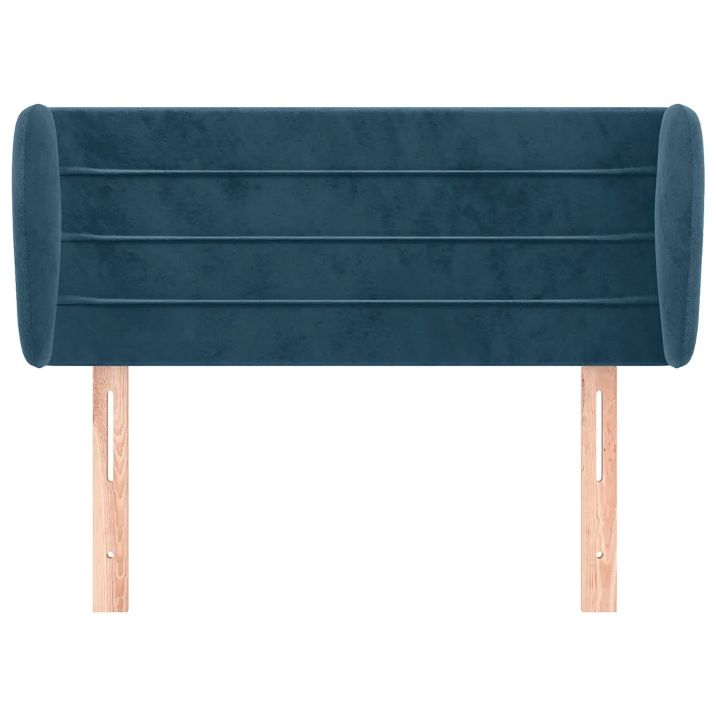 Testiera ad Orecchio Blu Scuro 103x23x78/88 cm in Velluto