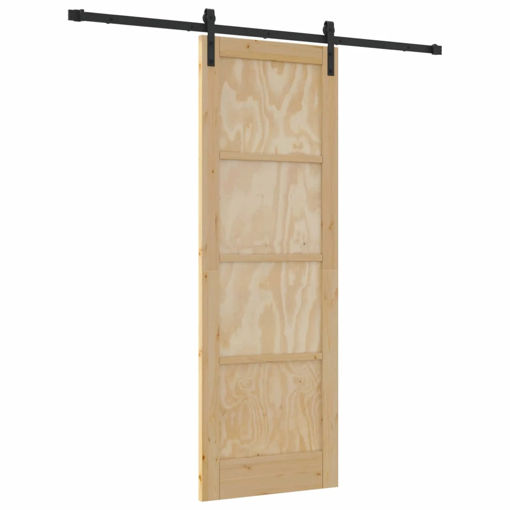 Porta scorrevole Naturale e Nero 73,5 x 211 cm