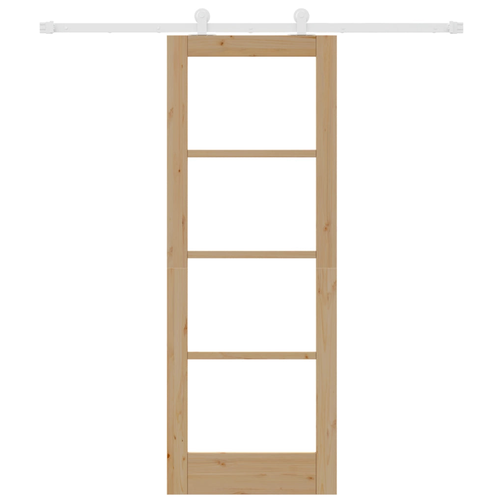 Porta scorrevole  con set di accessori 'ORKDAL'in legno massello e vetro