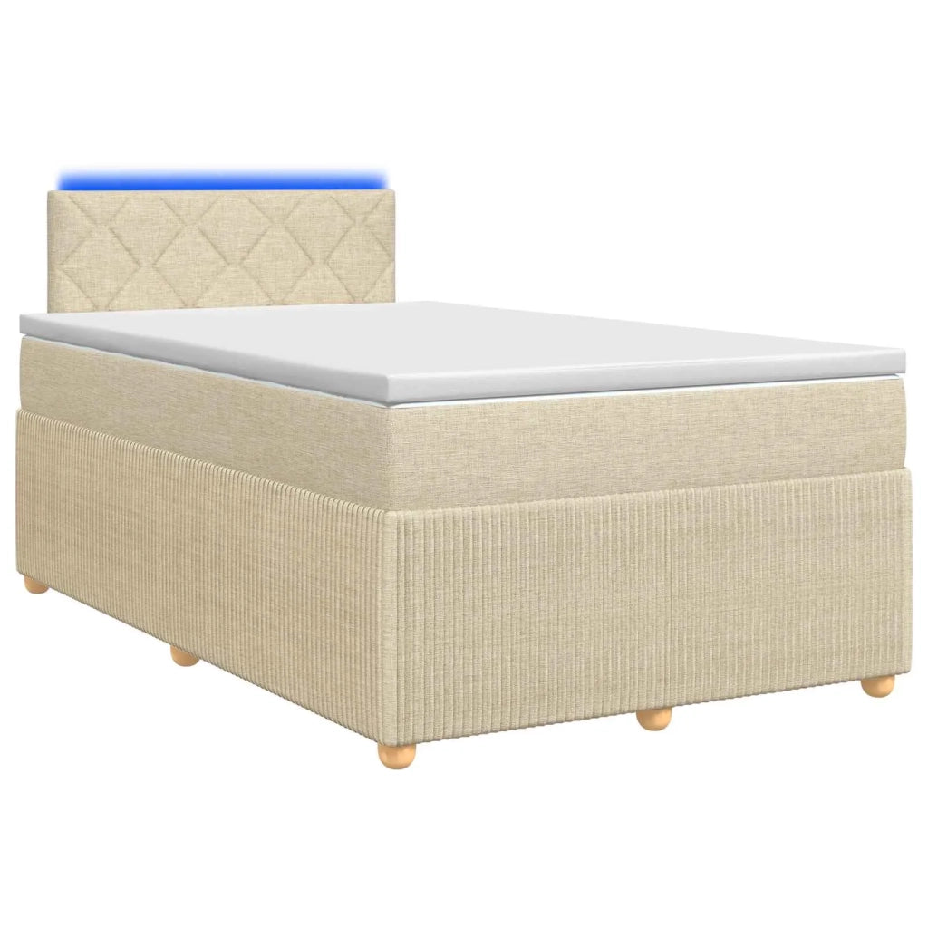 Letto box spring con materasso Crema 120 x 200 cm Tessuto 3452916