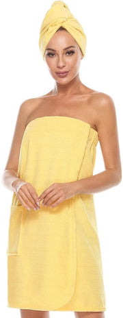 Kilt per donne per sauna con chiusura a clip e cintura elastica gialla