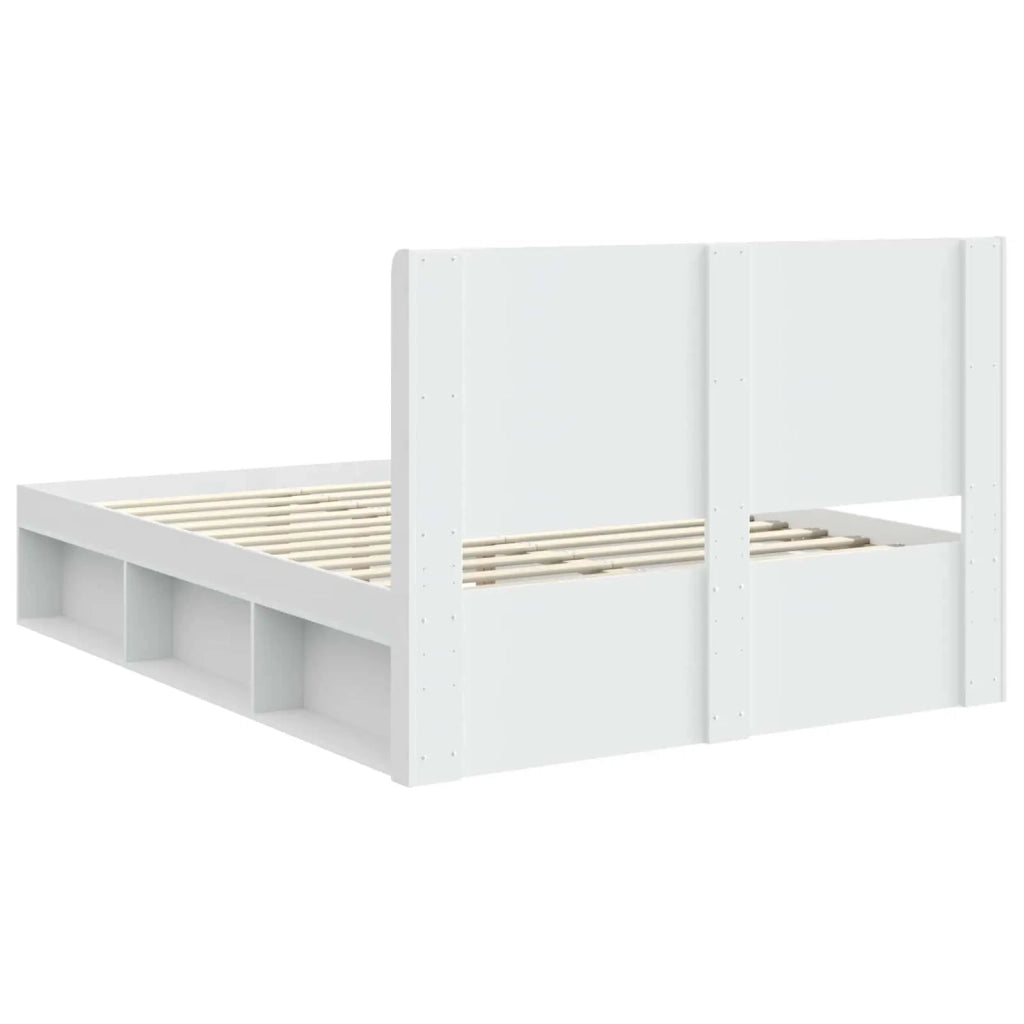 Struttura del letto con stoccaggio e testata Bianco 3413877