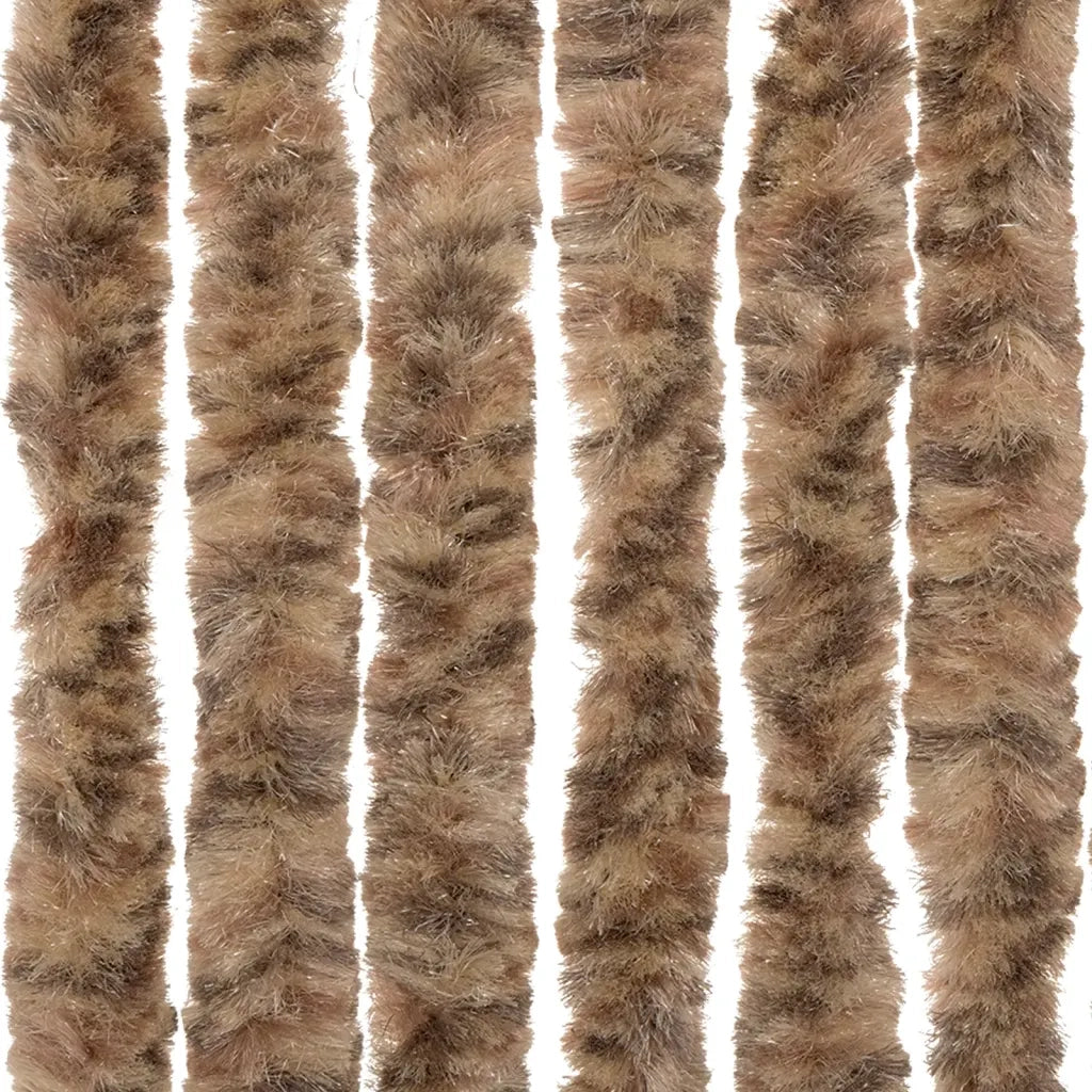 Tenda Antimosche-Zanzariera Beige e Marrone Scuro 90x200 cm in Ciniglia