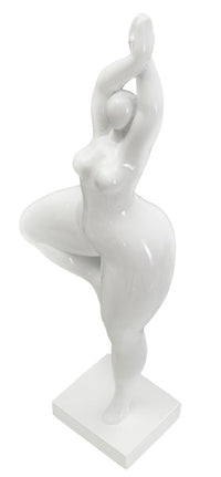 Statua Donnina Yoga 16x45,8x9 cm in Poliresina Bianco