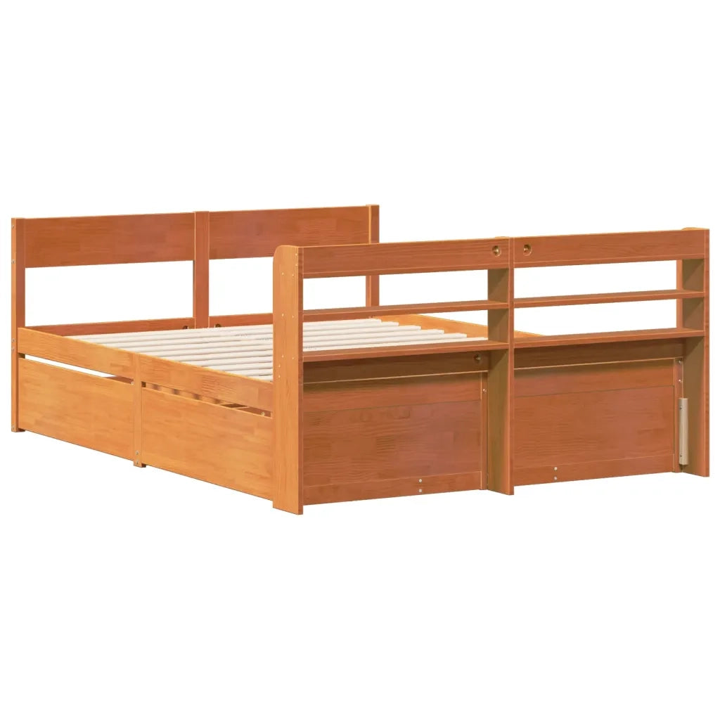vidaXL Letto senza Materasso Marrone Cera 160x200 cm in Legno di Pino