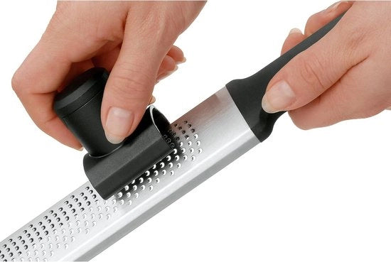 Raspante per cucina - raspante noce di muschio - 33 x 4 cm - raspante gem - raspante noce noce - acciaio inox Cromargan lucidato - plastica - resistente al lavastoviglie