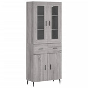 Buffet credenza cassettiera armadio mobile contenitore organizer cucina soggiorno salotto rovere Sonoma alto 69,5 x 34 x 180 cm legno ingegnerizzato grigio 02_0035509