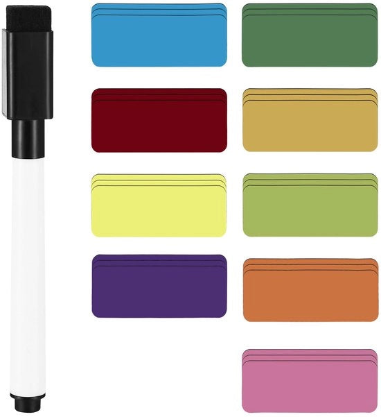 72 strisce magnetiche descrittive, 80 x 30 mm tavoli magnetici per scrivere, etichette magnetiche colorate, etichette magnetiche per magneti, lavagne magnetiche, magneti per frigorifero per scrivere